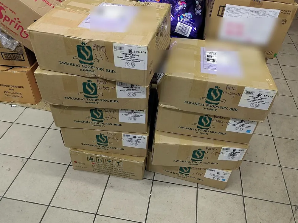 Prepared cartons for distribution with private details protected